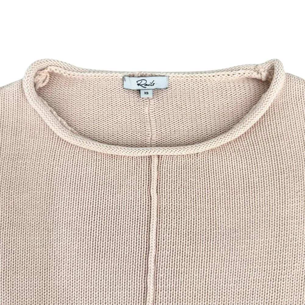 Rails Erin Sweater Women's XS Blush Pink Textured Knit Cotton Blend Pullover - Picture 4 of 8